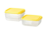 IKEA PRUTA Food Container, Transparent / Yellow 0.6L- 3Pack